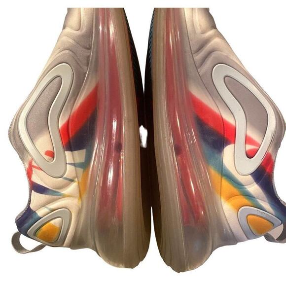 NIKE "Air Max 720" Women's Running Shoes, 8, Gray Nebula, Rainbow Colors - Picture 5 of 11